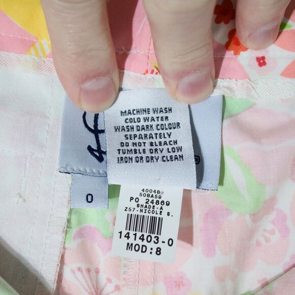 VTG Y2K Lilly Pulitzer White Label Palm Beach Liza Capri Straight Pants 0 - Picture 8 of 13